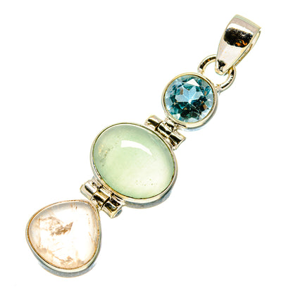 Blue Fluorite, Rose Quartz, Blue Topaz Pendants handcrafted by Ana Silver Co - PD758745