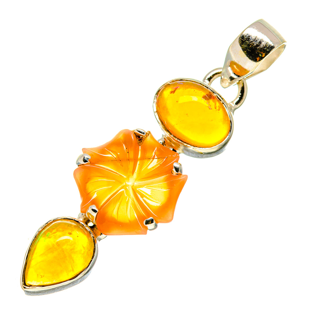 Carnelian, Ethiopian Opal Pendants handcrafted by Ana Silver Co - PD758747