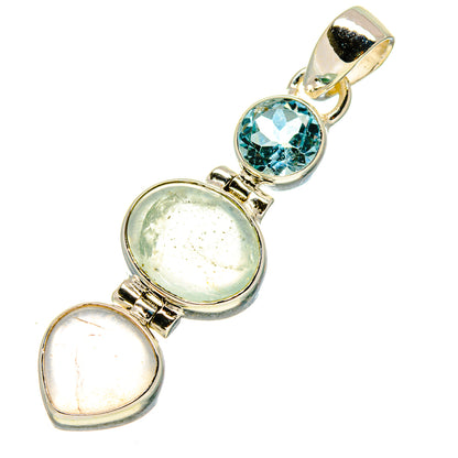 Aquamarine, Rose Quartz, Blue Topaz Pendants handcrafted by Ana Silver Co - PD758771