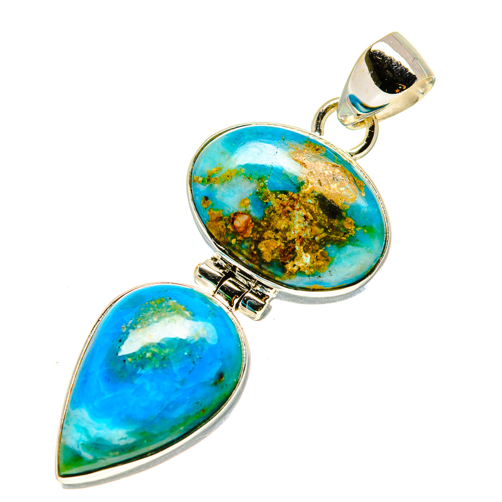 Peruvian Opal, Chrysocolla Pendants handcrafted by Ana Silver Co - PD758772