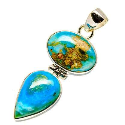 Peruvian Opal, Chrysocolla Pendants handcrafted by Ana Silver Co - PD758772