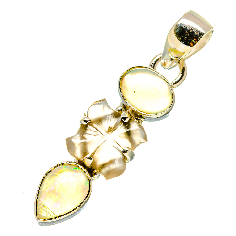 Ethiopian Opal, Moonstone Pendants handcrafted by Ana Silver Co - PD758773