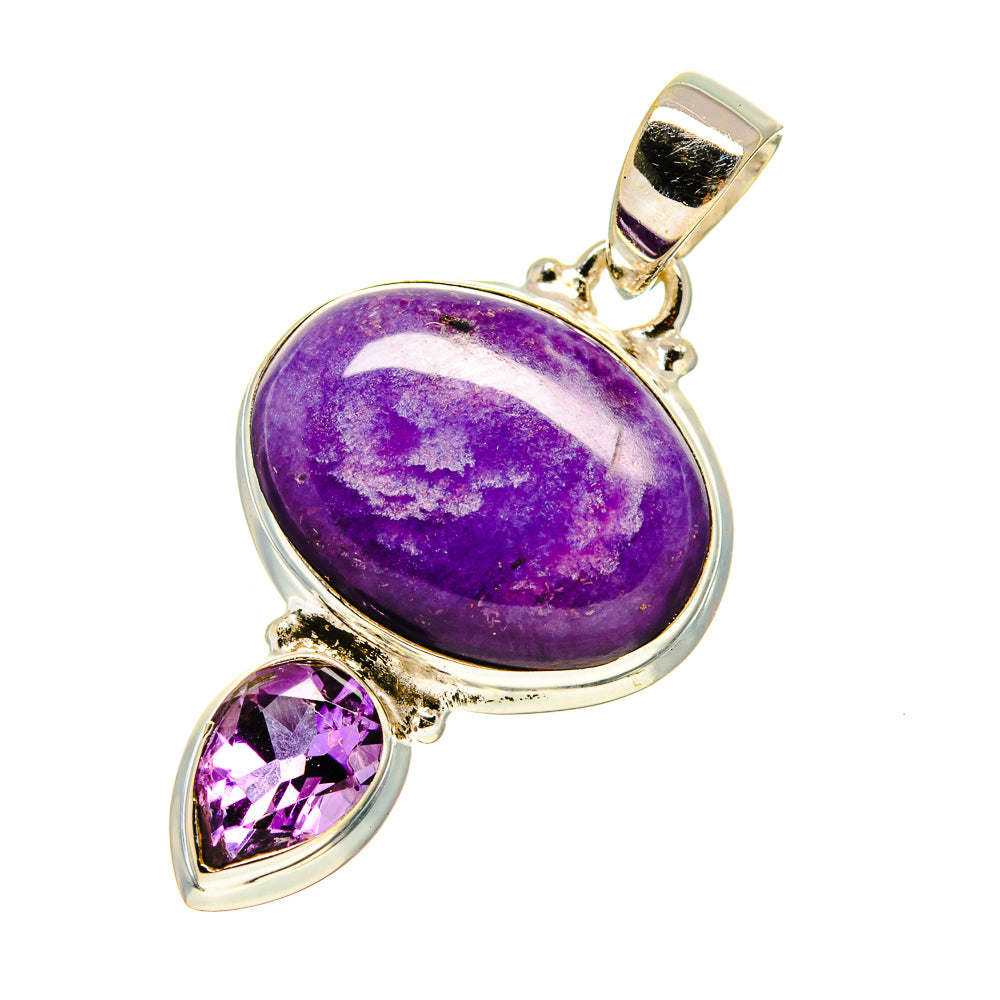 Charoite, Amethyst Pendants handcrafted by Ana Silver Co - PD758793