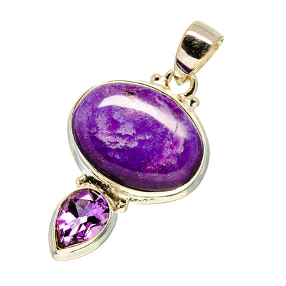 Charoite, Amethyst Pendants handcrafted by Ana Silver Co - PD758793