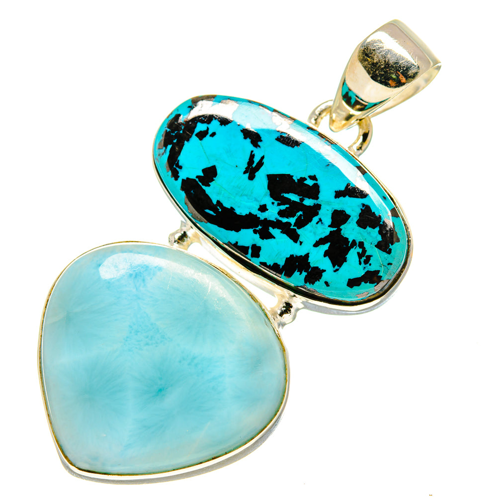 Larimar, Shattuckite Pendants handcrafted by Ana Silver Co - PD758794