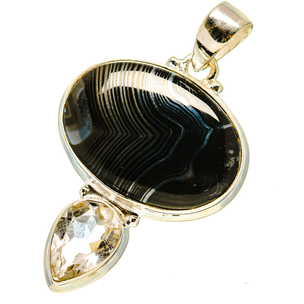 Psilomelane, White Quartz Pendants handcrafted by Ana Silver Co - PD758795