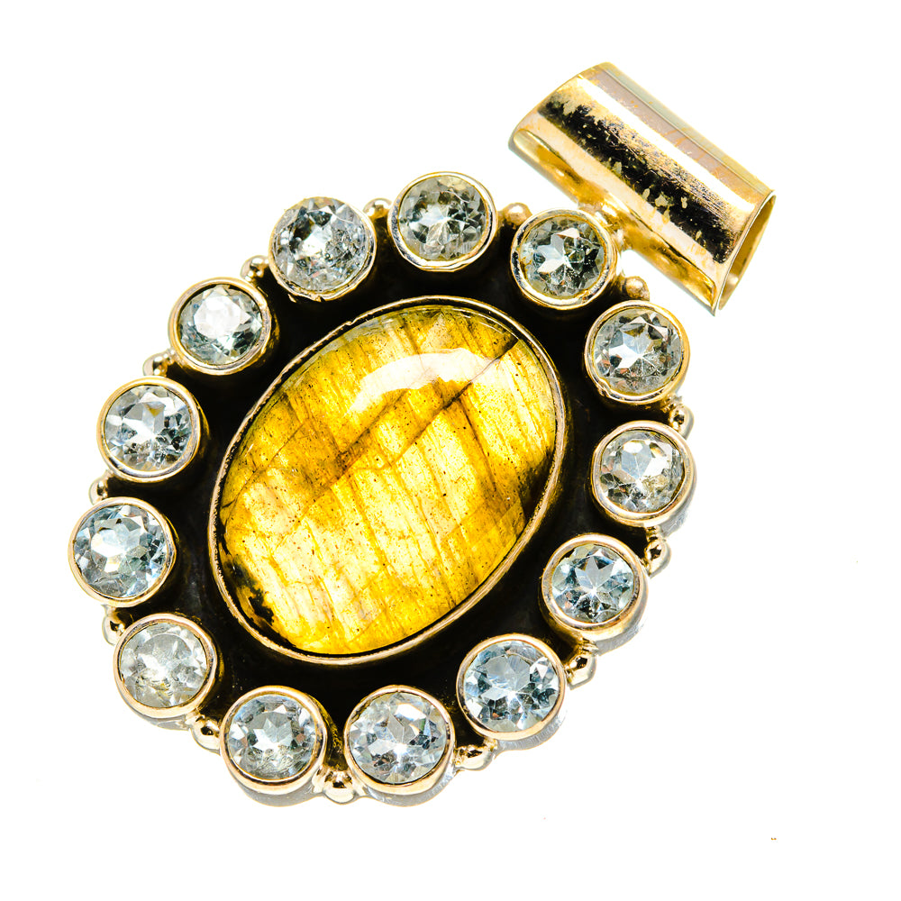 Labradorite, Blue Topaz Pendants handcrafted by Ana Silver Co - PD758797