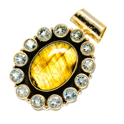 Labradorite, Blue Topaz Pendants handcrafted by Ana Silver Co - PD758797