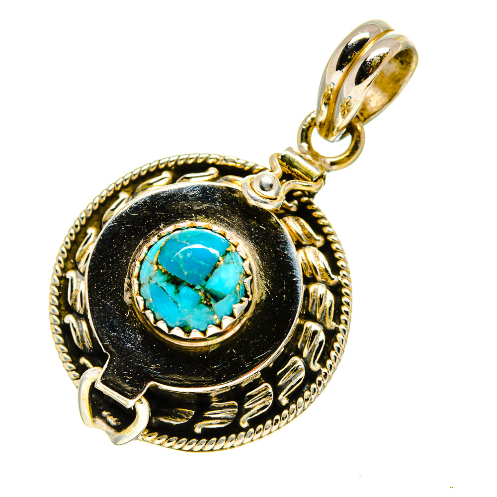 Blue Copper Composite Turquoise Pendants handcrafted by Ana Silver Co - PD758839