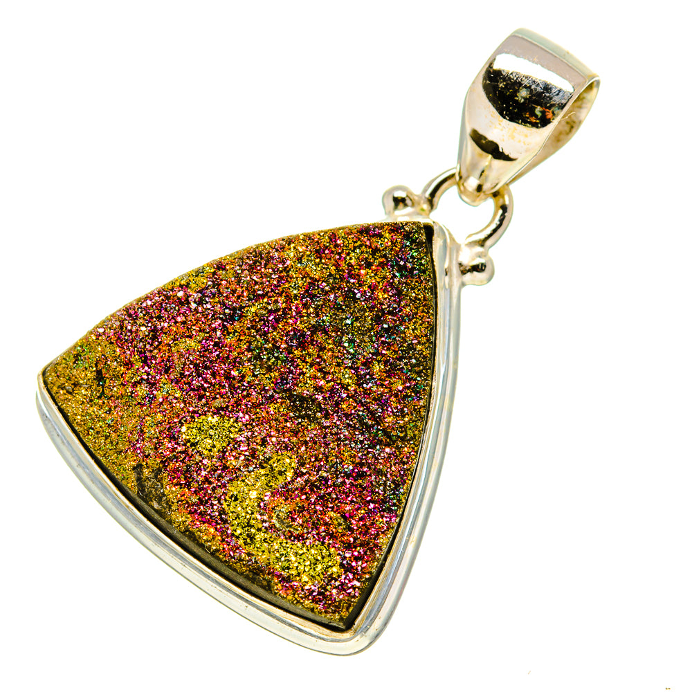 Spectro Pyrite Druzy Pendants handcrafted by Ana Silver Co - PD758848