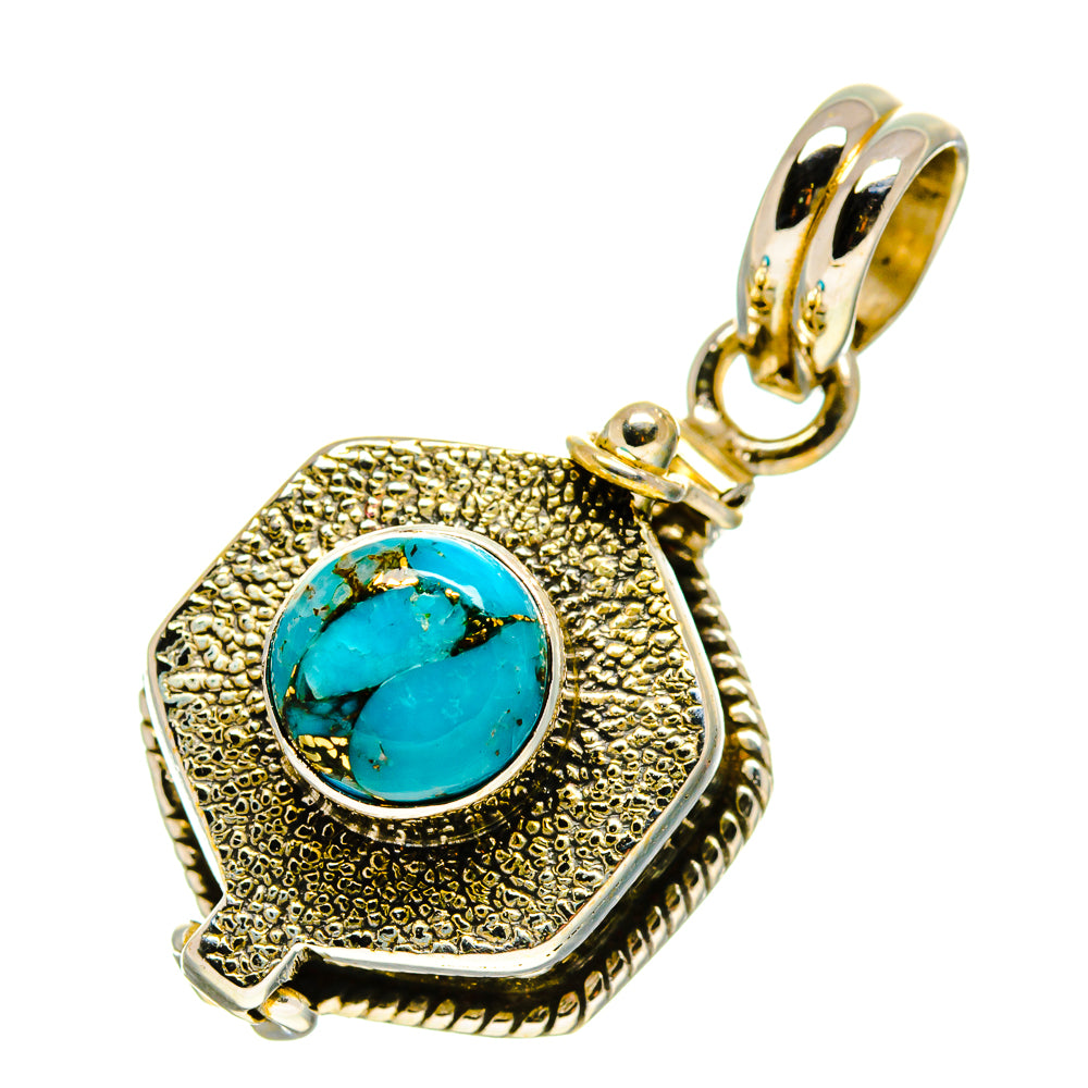 Blue Copper Composite Turquoise Pendants handcrafted by Ana Silver Co - PD758930