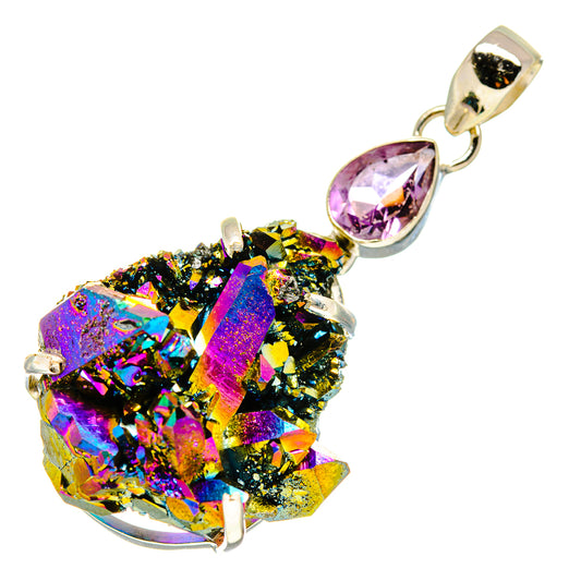 Titanium Sunshine Druzy Pendants handcrafted by Ana Silver Co - PD758964