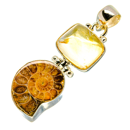 Ammonite Fossil Pendants handcrafted by Ana Silver Co - PD758983