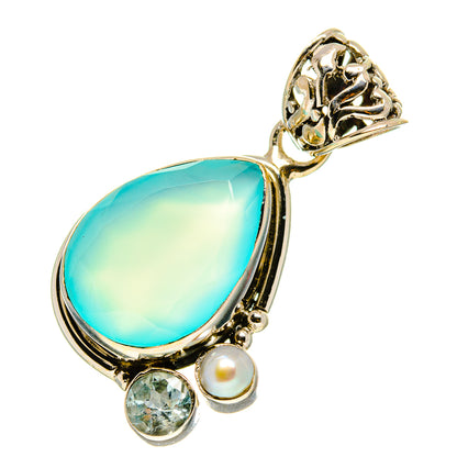 Aqua Chalcedony Pendants handcrafted by Ana Silver Co - PD759054