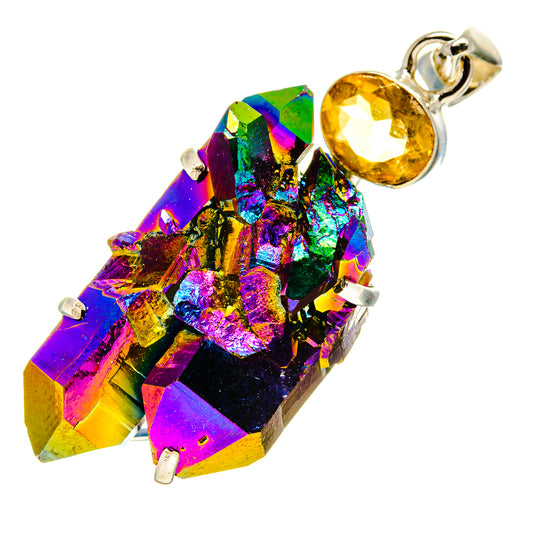 Titanium Sunshine Druzy Pendants handcrafted by Ana Silver Co - PD759073