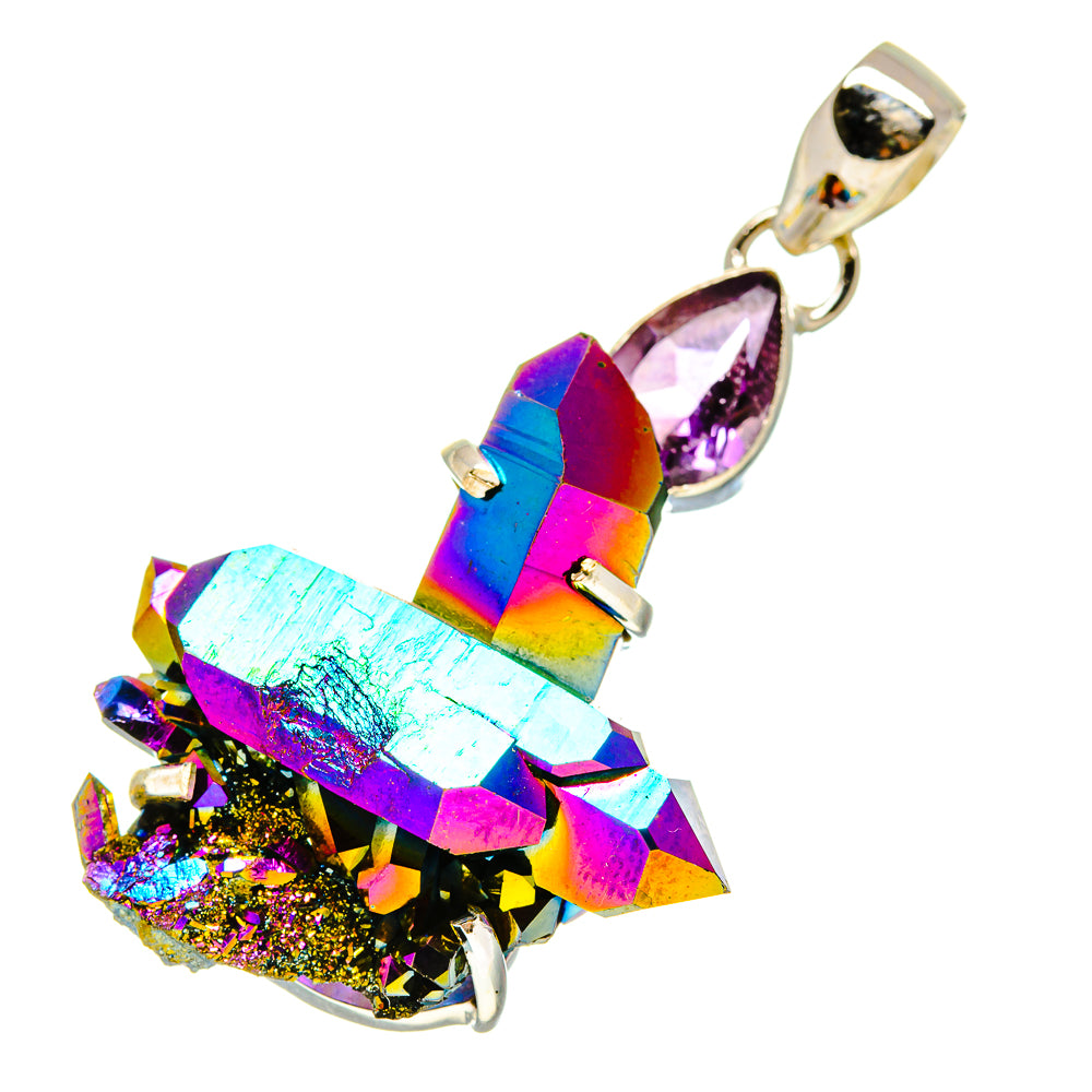 Titanium Sunshine Druzy Pendants handcrafted by Ana Silver Co - PD759074