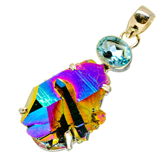 Titanium Sunshine Druzy Pendants handcrafted by Ana Silver Co - PD759075