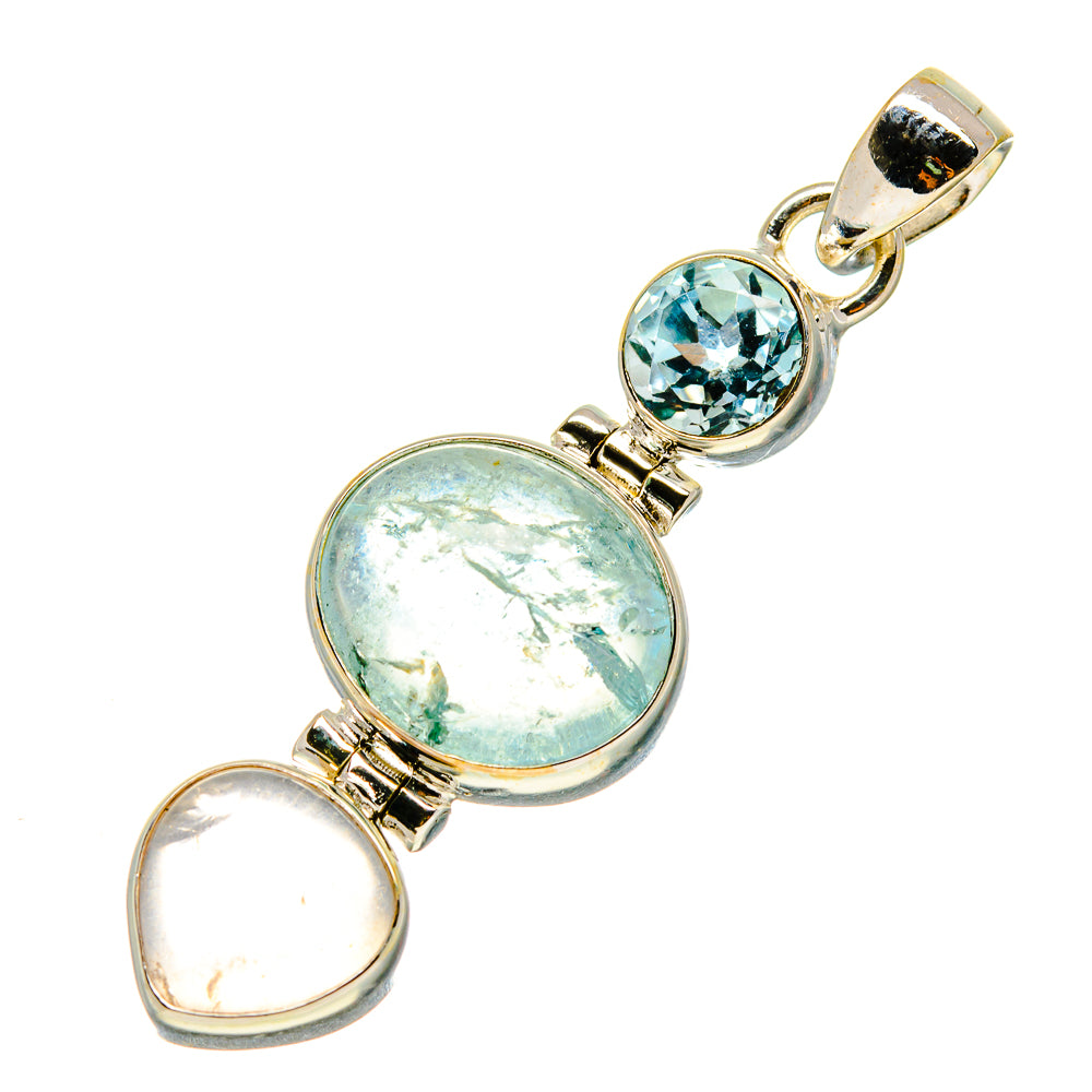 Aquamarine Pendants handcrafted by Ana Silver Co - PD759093
