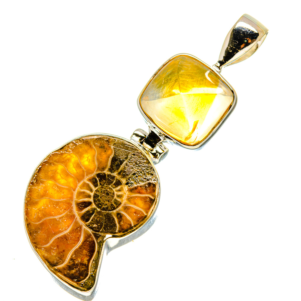 Ammonite Fossil Pendants handcrafted by Ana Silver Co - PD759105