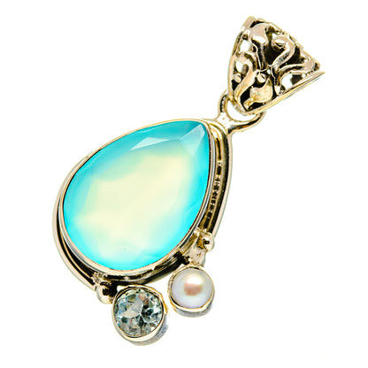 Aqua Chalcedony Pendants handcrafted by Ana Silver Co - PD759118