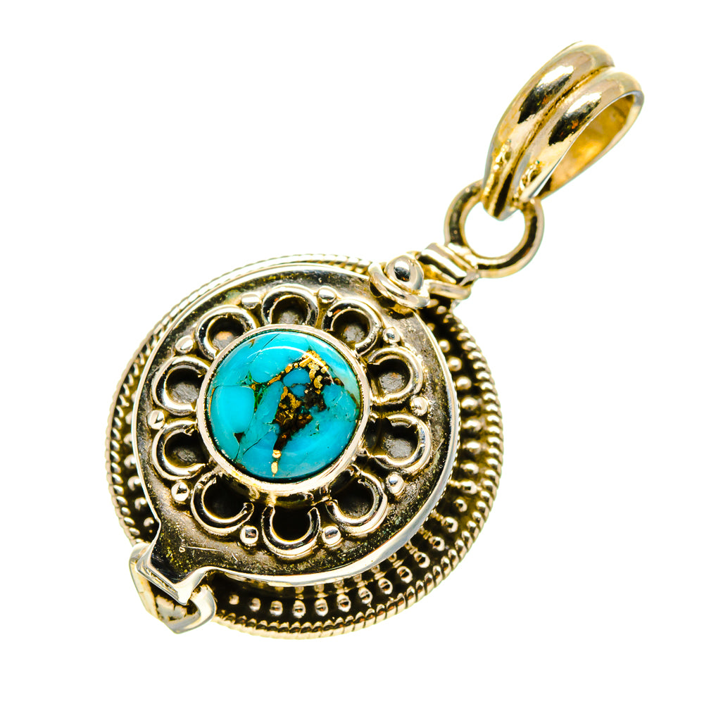 Blue Copper Composite Turquoise Pendants handcrafted by Ana Silver Co - PD759123