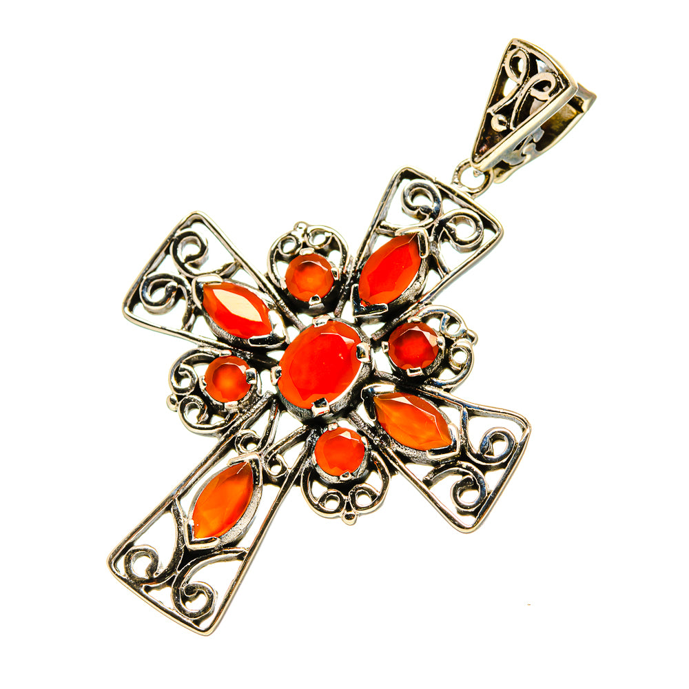 Carnelian Cross Pendants handcrafted by Ana Silver Co - PD759146