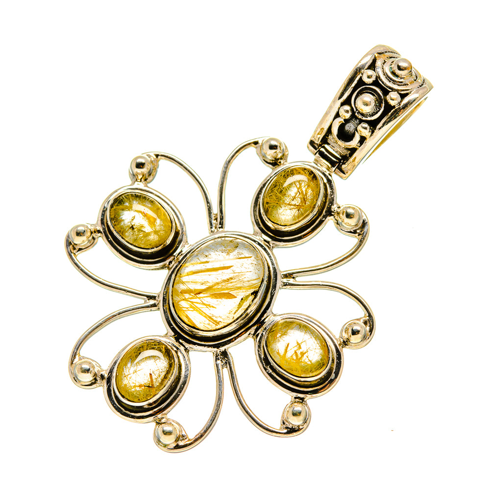Rutilated Quartz Cross Pendants handcrafted by Ana Silver Co - PD759147