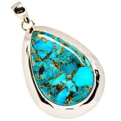 Blue Copper Composite Turquoise Pendants handcrafted by Ana Silver Co - PD759150