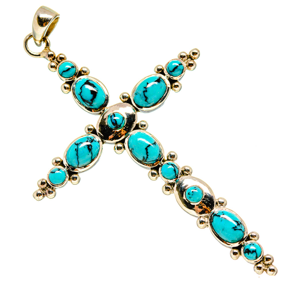 Blue Copper Composite Turquoise Pendants handcrafted by Ana Silver Co - PD759160