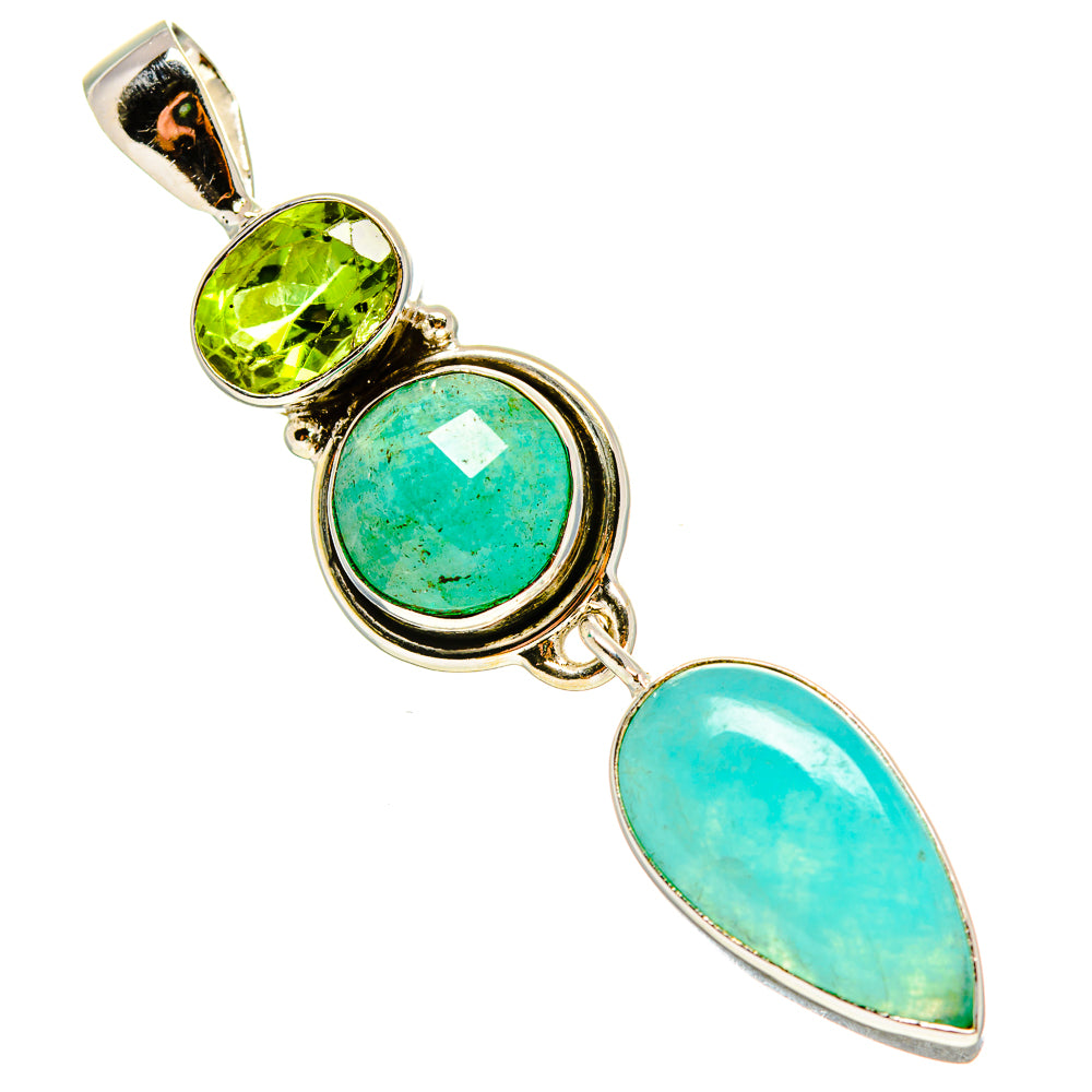 Peruvian Amazonite Pendants handcrafted by Ana Silver Co - PD759165