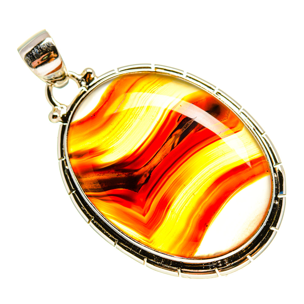 Orange Botswana Agate Pendants handcrafted by Ana Silver Co - PD759169
