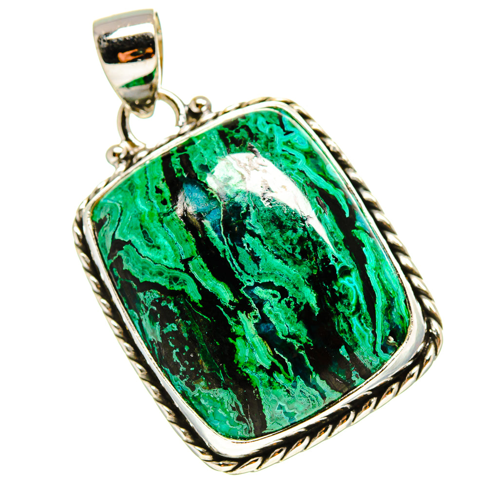 Malachite In Chrysocolla Pendants handcrafted by Ana Silver Co - PD759185
