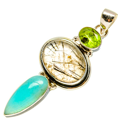 Tourmalinated Quartz Pendants handcrafted by Ana Silver Co - PD759217