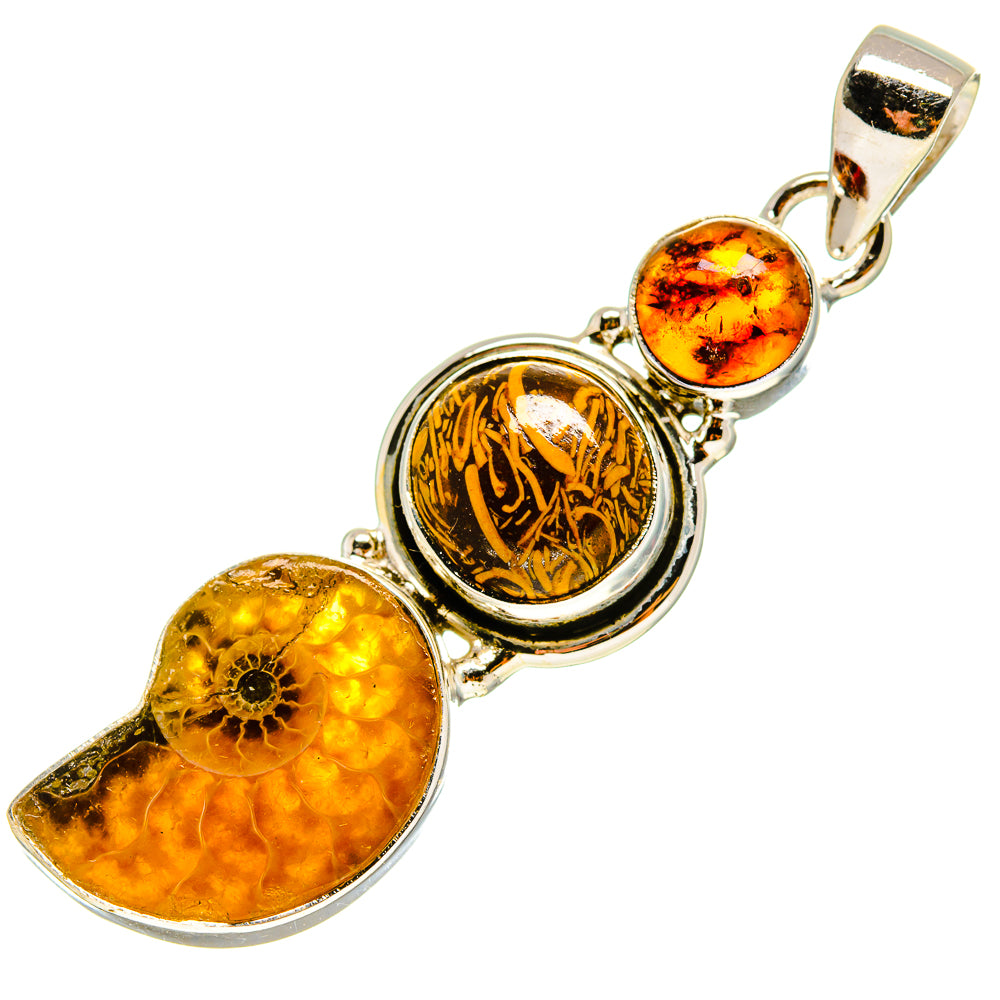 Ammonite Fossil Pendants handcrafted by Ana Silver Co - PD759223