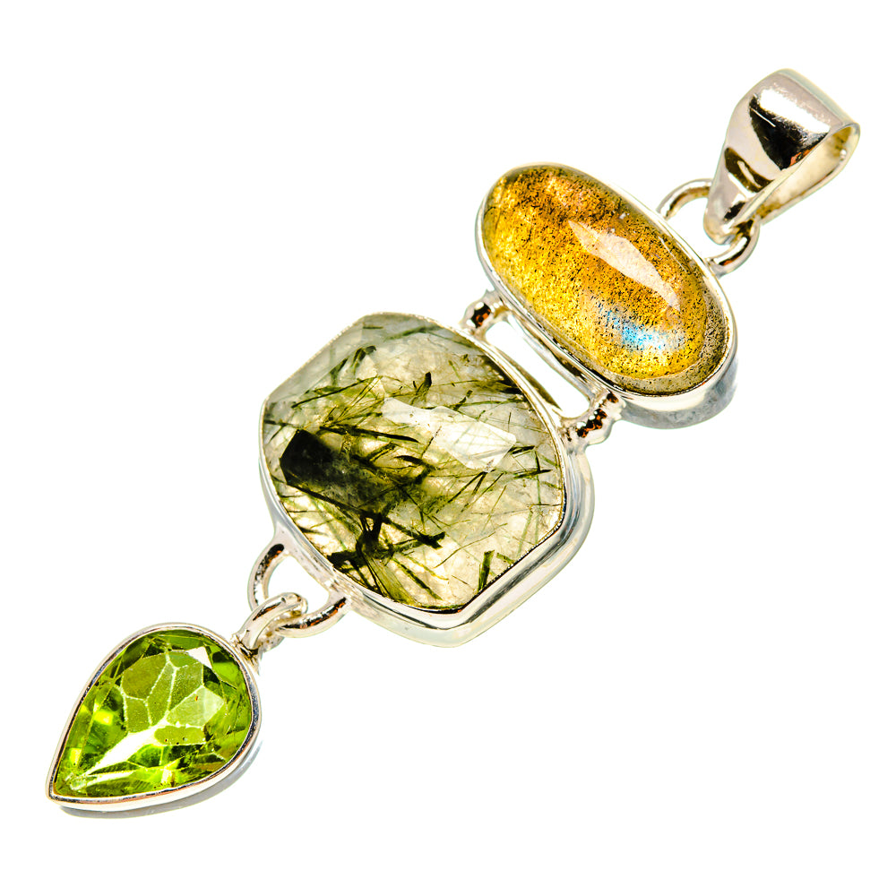 Tourmalinated Quartz Pendants handcrafted by Ana Silver Co - PD759229