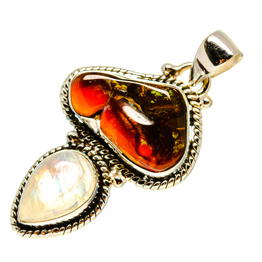 Mexican Fire Agate Pendants handcrafted by Ana Silver Co - PD759230