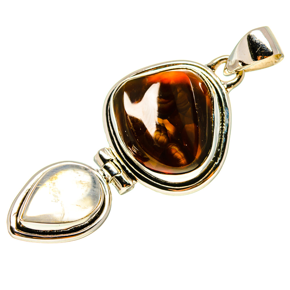 Mexican Fire Agate Pendants handcrafted by Ana Silver Co - PD759232