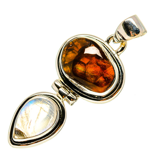 Mexican Fire Agate Pendants handcrafted by Ana Silver Co - PD759234