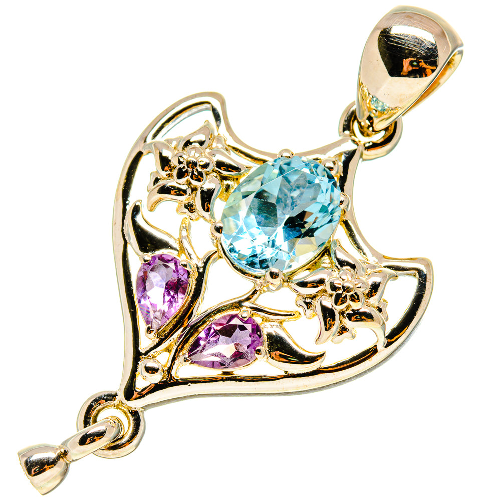 Blue Topaz Amethyst Pendants handcrafted by Ana Silver Co - PD759237