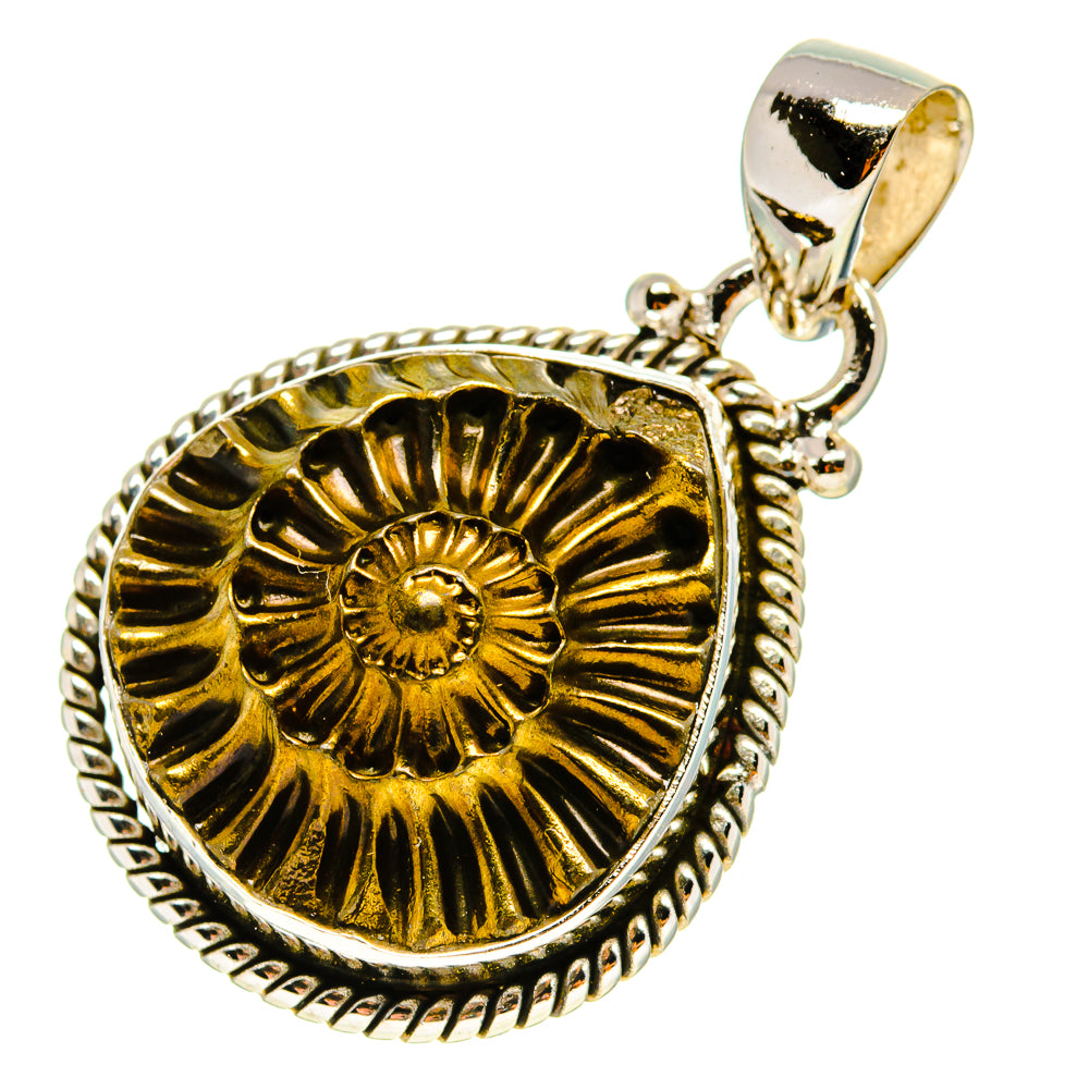 Pyrite Sea Shell Pendants handcrafted by Ana Silver Co - PD759238
