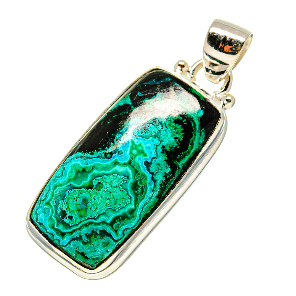 Malachite In Chrysocolla Pendants handcrafted by Ana Silver Co - PD759242