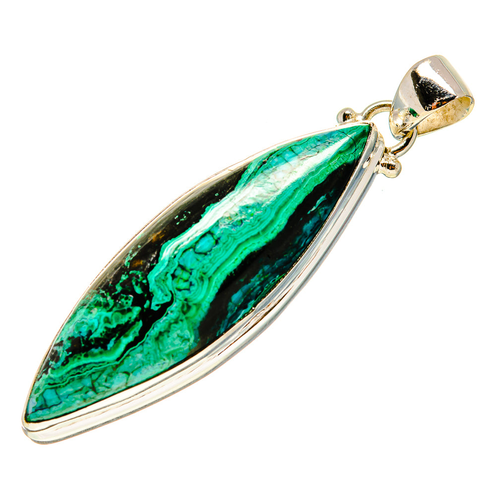 Malachite In Chrysocolla Pendants handcrafted by Ana Silver Co - PD759262