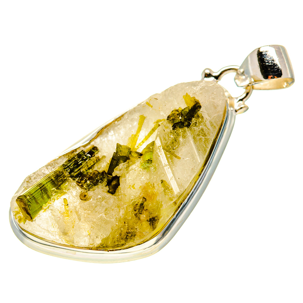Green Tourmaline In Quartz Pendants handcrafted by Ana Silver Co - PD759277