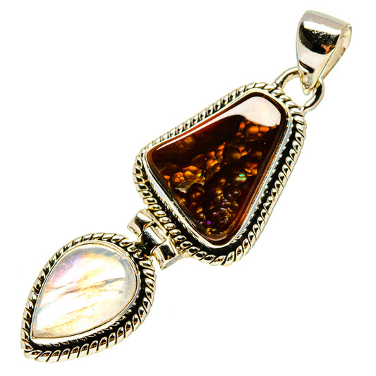 Mexican Fire Agate Pendants handcrafted by Ana Silver Co - PD759291