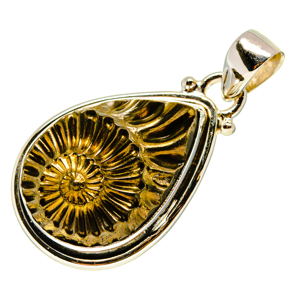 Pyrite Fossil Pendants handcrafted by Ana Silver Co - PD759295