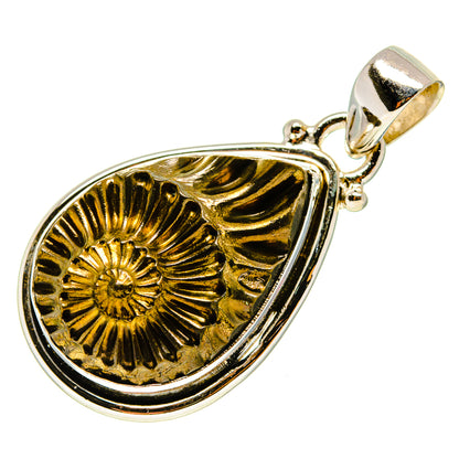 Pyrite Fossil Pendants handcrafted by Ana Silver Co - PD759295