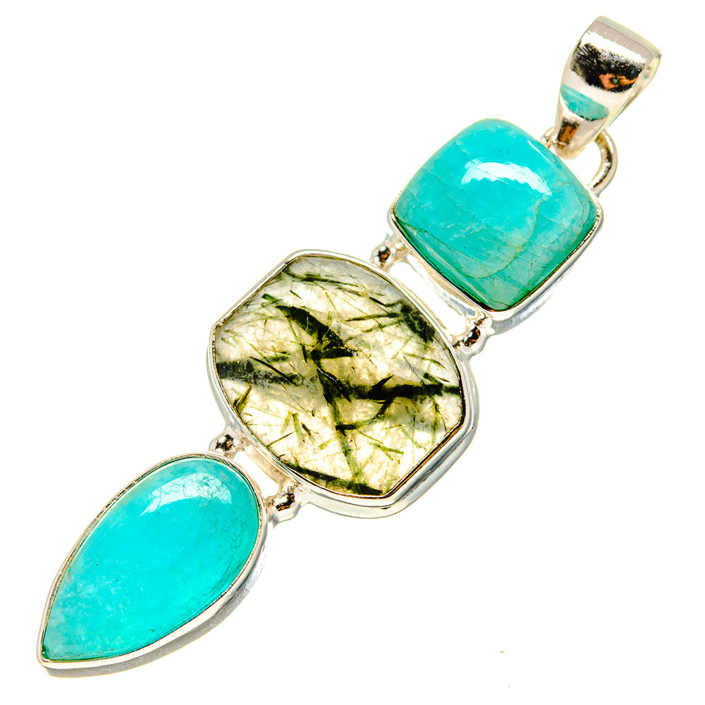 Green Moss Agate Pendants handcrafted by Ana Silver Co - PD759303