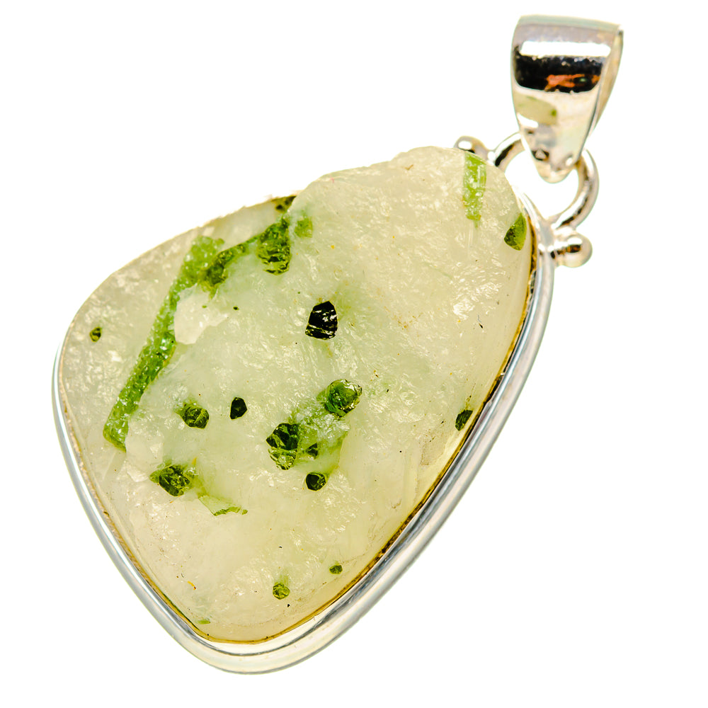 Green Tourmaline In Quartz Pendants handcrafted by Ana Silver Co - PD759313