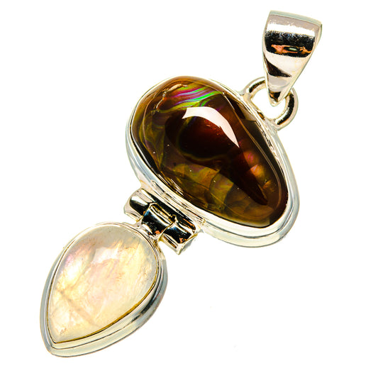 Mexican Fire Agate Pendants handcrafted by Ana Silver Co - PD759315