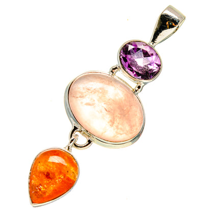 Rose Quartz Pendants handcrafted by Ana Silver Co - PD759319